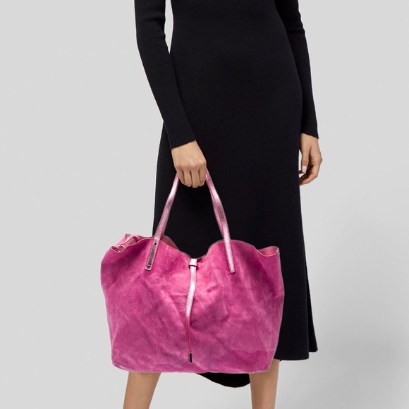 NEW Tiffany & Co Pink Leather/Suede 2 Way Reversible Tote Bag - Picture 1 of 10